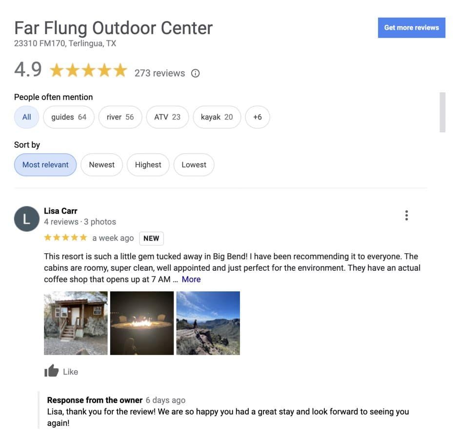 Customers sharing review experiences