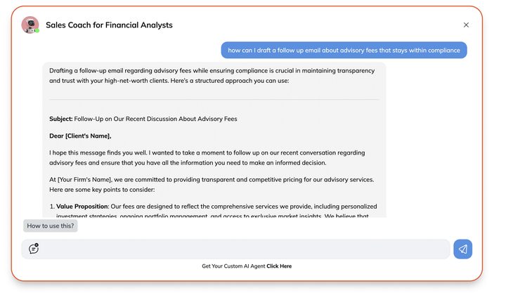 Financial Analyst Sales Coach